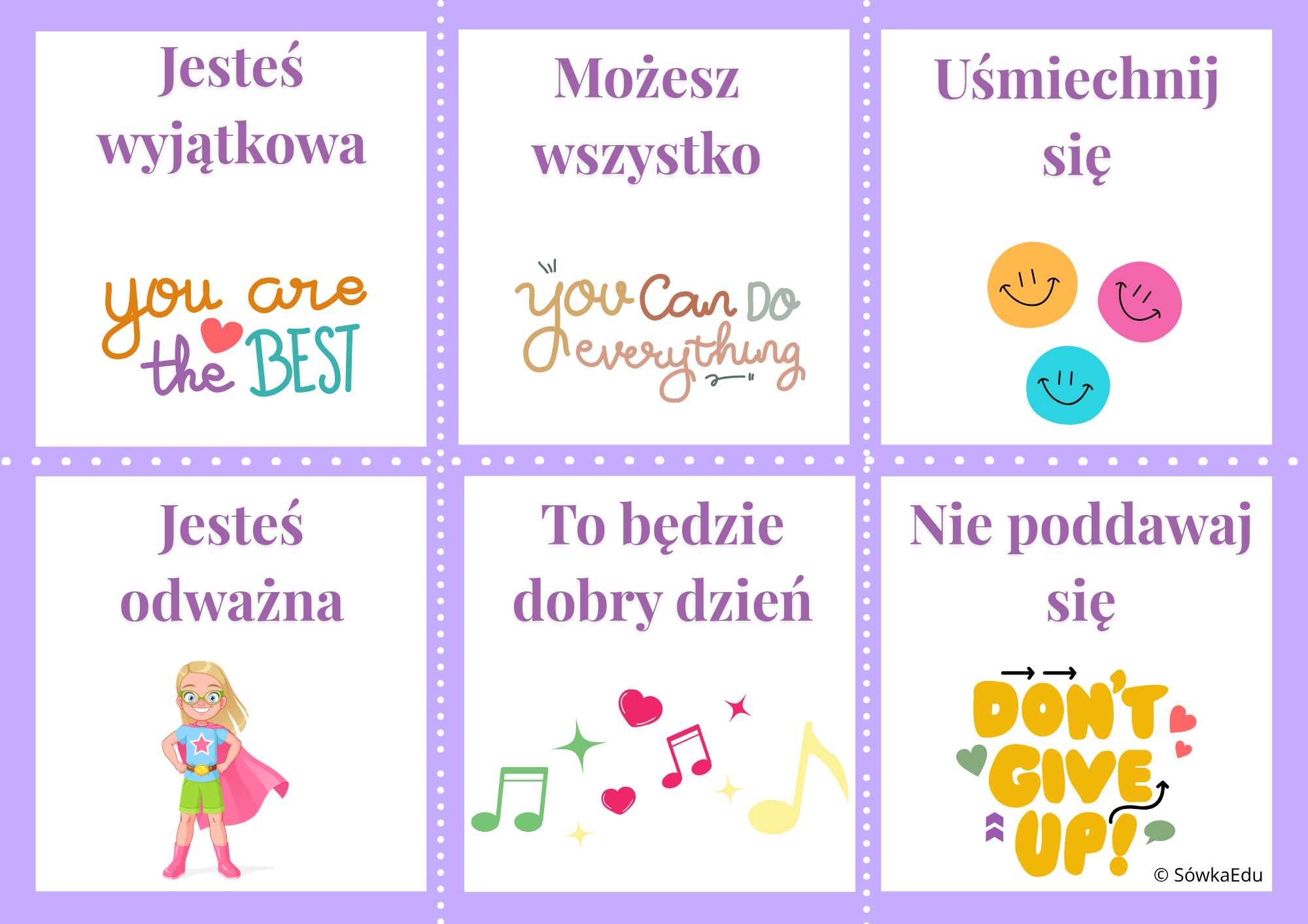 Fiszki motywacyjne do śniadaniówki dla dziewczynek (PDF) - obrazek 2