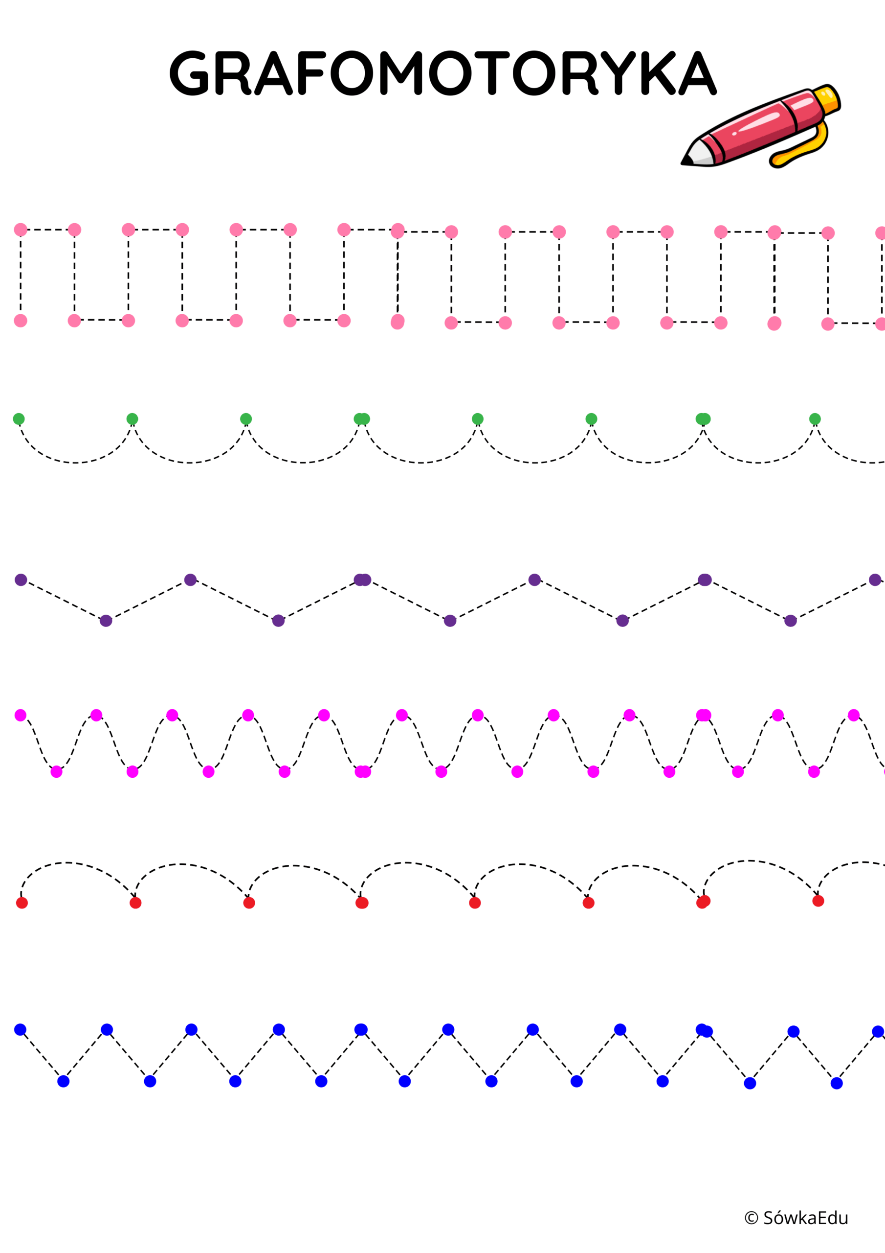 Grafomotoryka – pakiet 15 stron (3–7 lat) PDF - obrazek 3