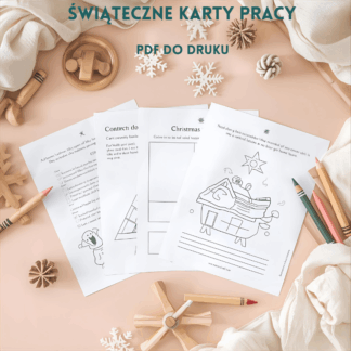 Świąteczne karty pracy do druku — 15 stron PDF dla dzieci