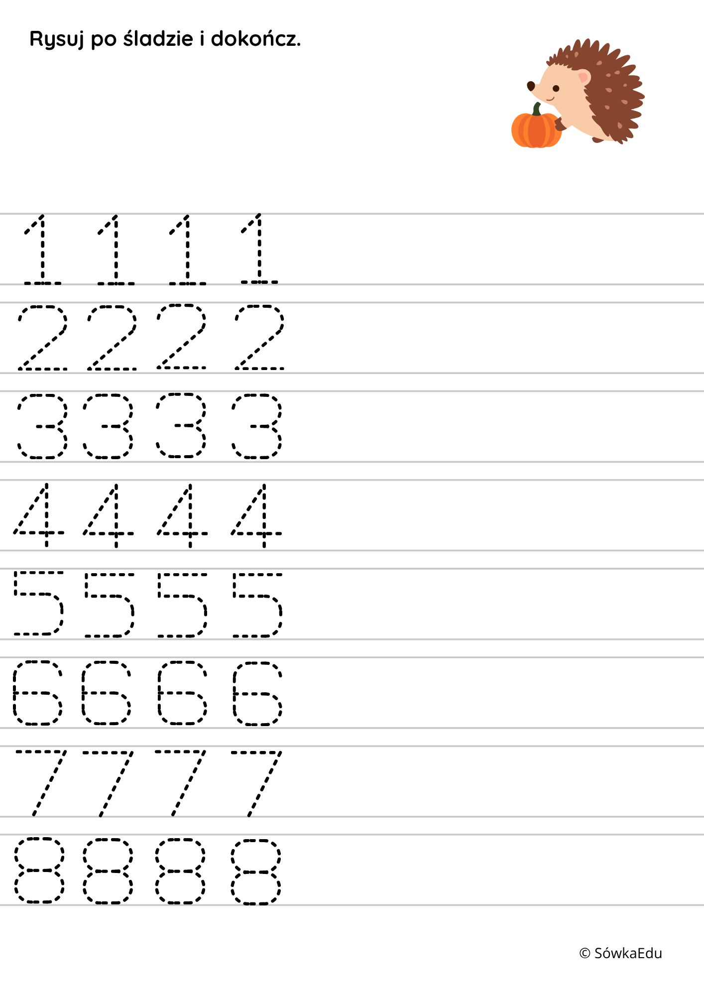 Dzień Jeża – karty pracy PDF do druku (przedszkole, zerówka) - obrazek 3