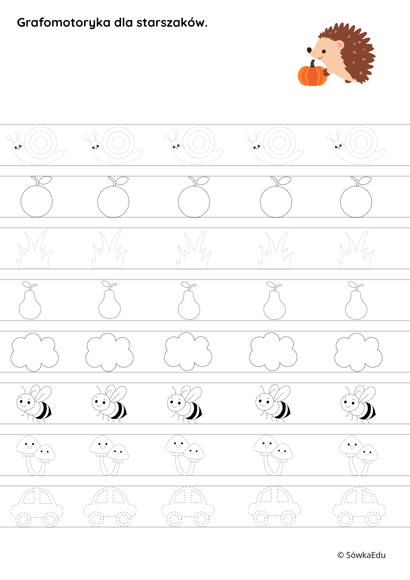 Dzień Jeża – karty pracy PDF do druku (przedszkole, zerówka) - obrazek 4