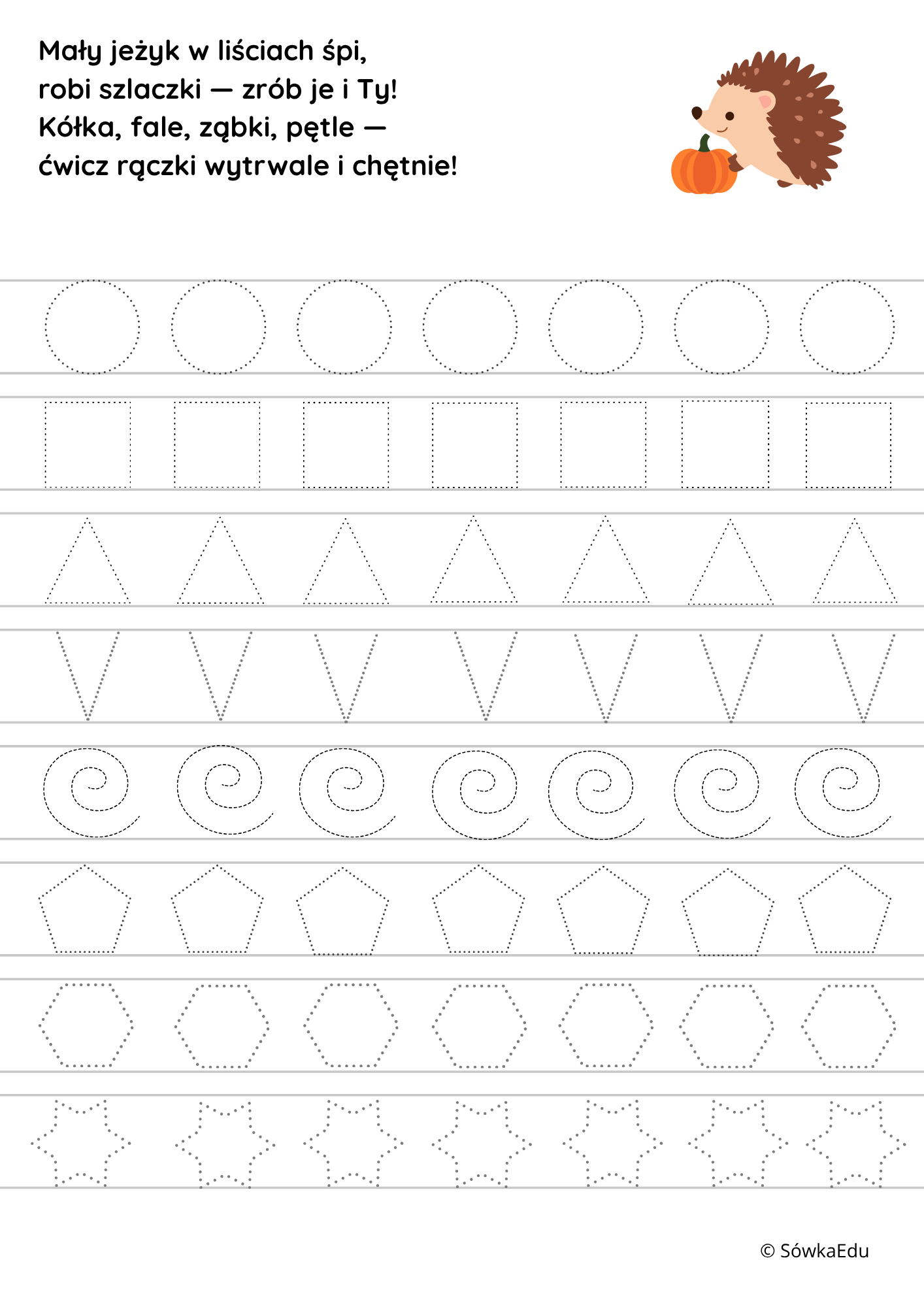 Dzień Jeża – karty pracy PDF do druku (przedszkole, zerówka) - obrazek 7