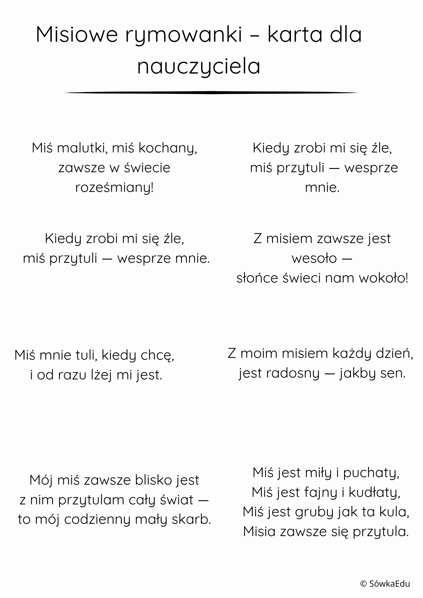 Dzień Pluszowego Misia – Materiały dla przedszkolaków PDF - obrazek 6