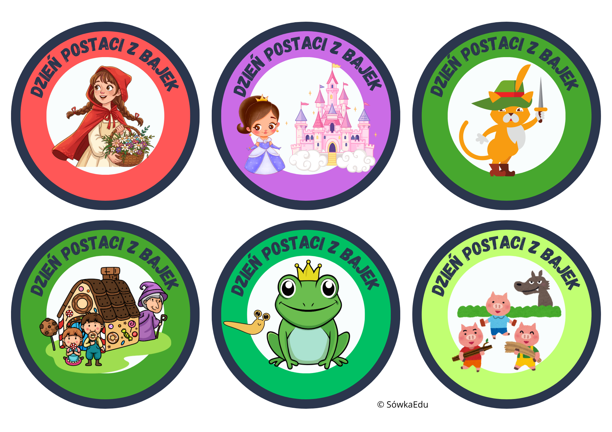 Odznaki na Dzień Postaci z Bajek do druku – dla przedszkola - obrazek 6