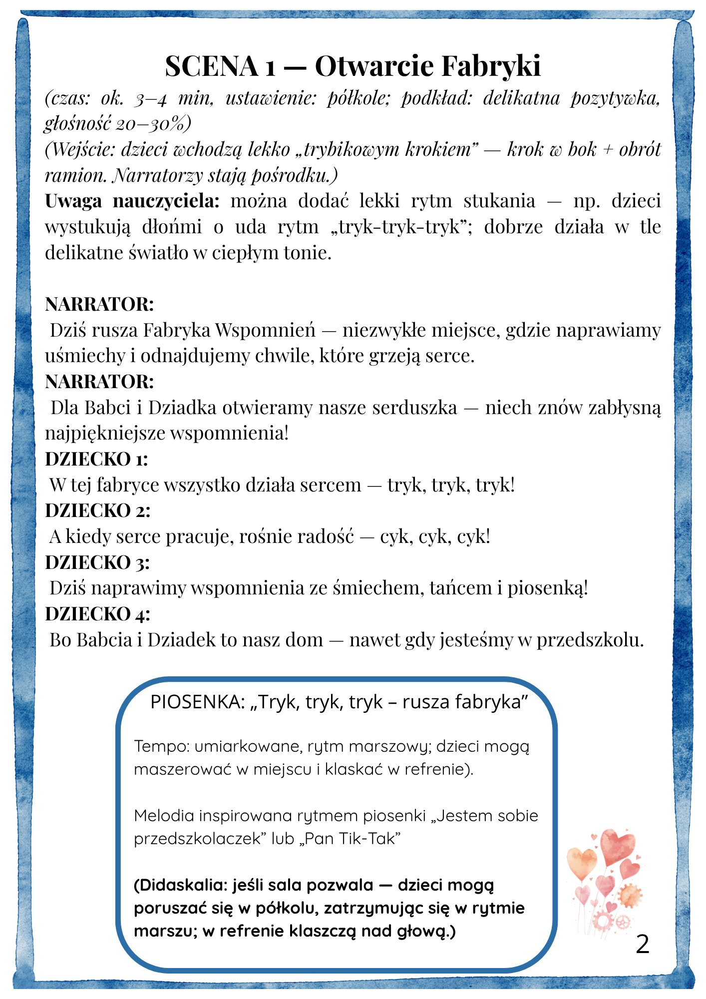 „Fabryka Wspomnień” – Scenariusz na Dzień Babci i Dziadka - obrazek 2