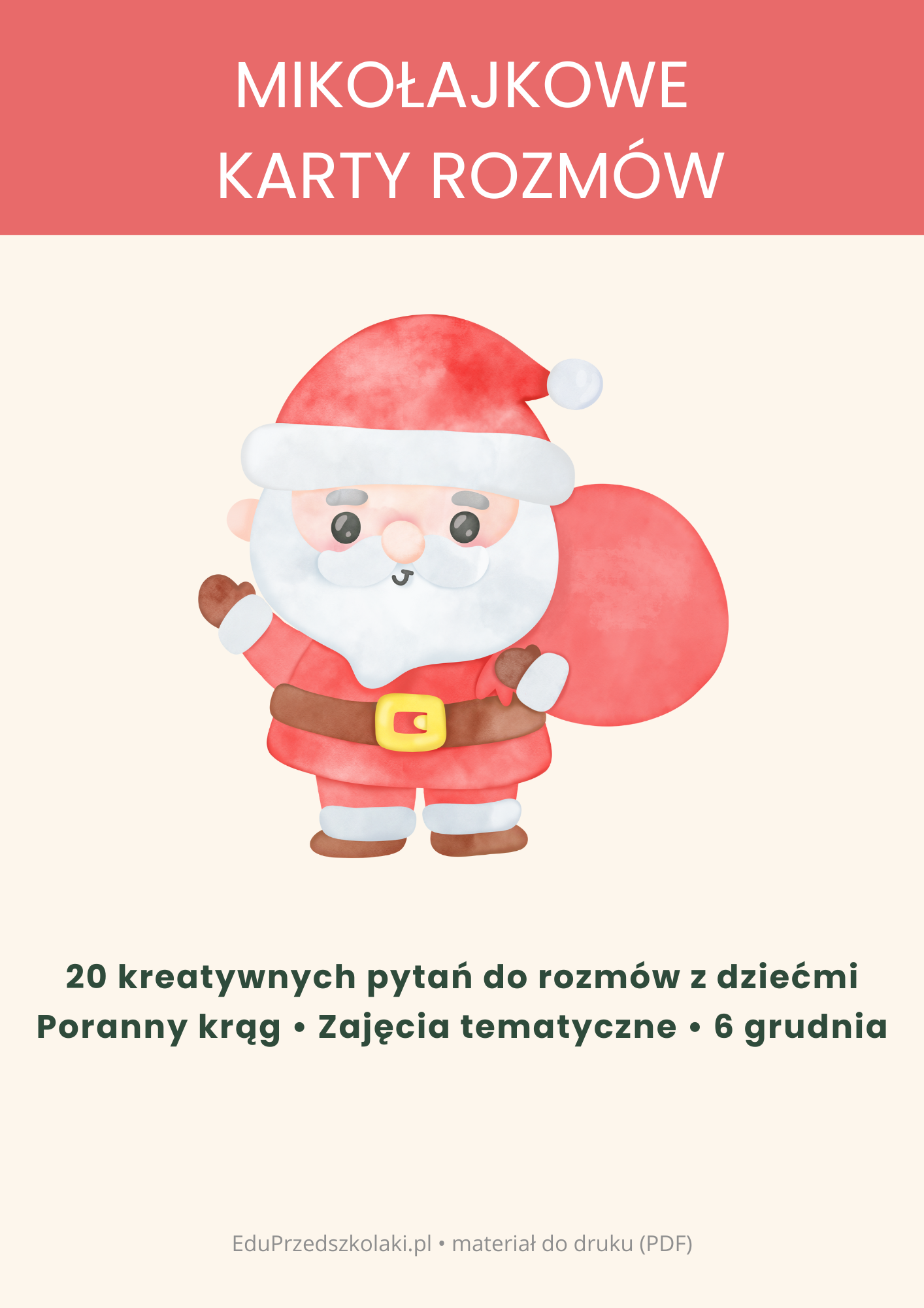 Mikołajkowe Karty Rozmów dla Przedszkolaków - obrazek 3